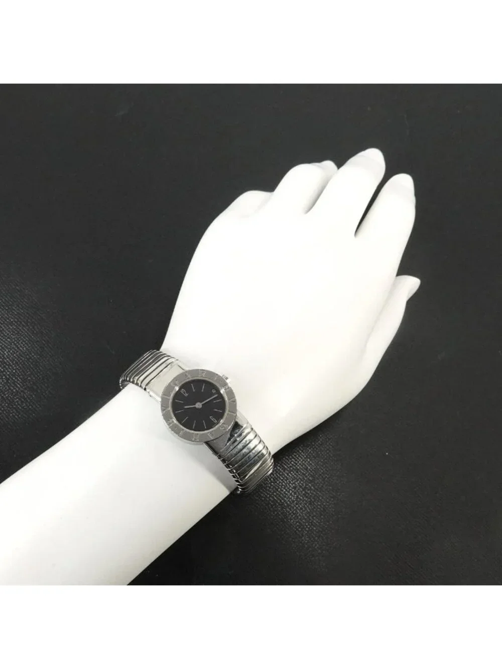 Bvlgari Tubogas Watch Date Black Quartz